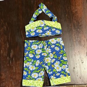 Blue Floral Daisy Two-Piece Set
